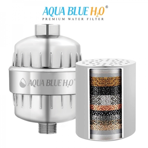 Aqua Blue H20 High output Luxury 12 Stage shower Filter high quality system