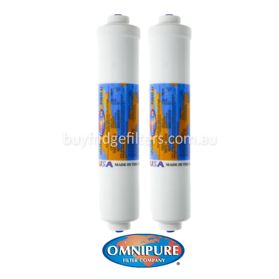 2x Omnipure K2533JJ Inline Water Filter with Quick-Connect