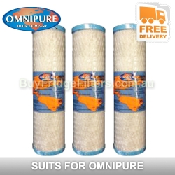 3x Omnipure 10" Coconut Carbon Block 1MPB OMB9341 MPB