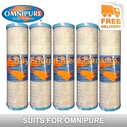 5x Omnipure 10" Coconut Carbon Block 1MPB OMB9341 MPB