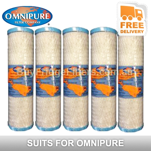 5x Omnipure 10" Coconut Carbon Block 1MPB OMB9341 MPB