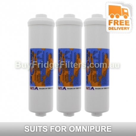 3x K5520-BB Omnipure Carbon Block Inline Filter