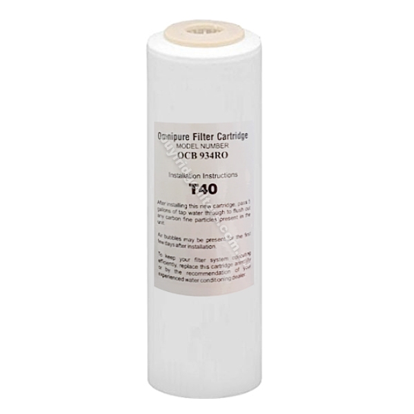Omnipure OCB934 RO T40 5 Micron Granular Activated Carbon (GAC) Water Filter Replacement Cartridge 10"
