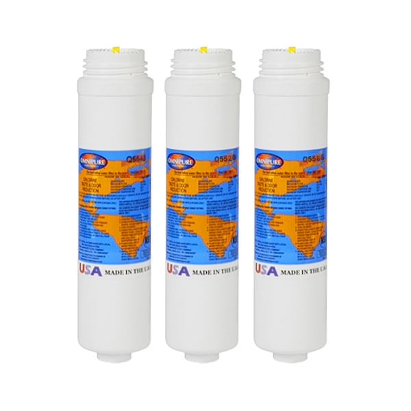 Omnipure Quick Change Triple Under Sink Replacement Filter Set Q5540 Q5520 Q5586
