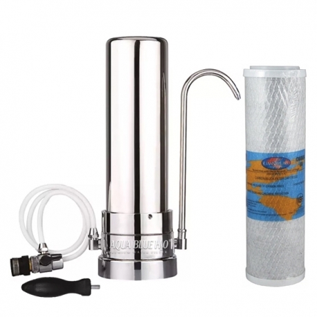 Stainless Steel Counter Top Drinking Water Filter System with Omnipure OMB934 5 Micron Carbon Block