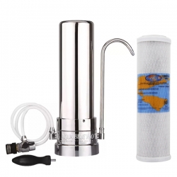 Stainless Steel Counter Top Drinking Water Filter System with Omnipure OMB934 10 Micron Carbon Block