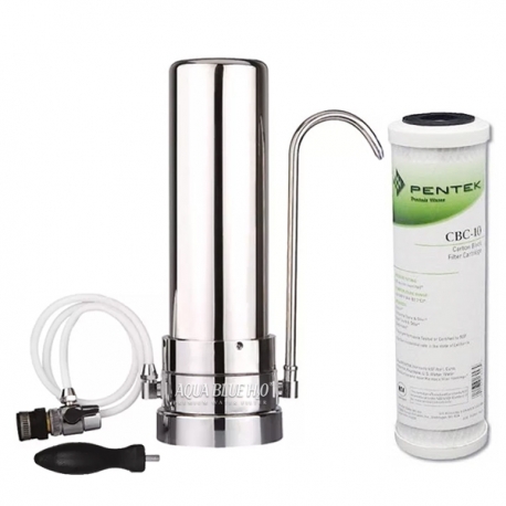 Stainless Steel Counter Top Drinking Water Filter System with Pentek CBC-10 Carbon Block Filter