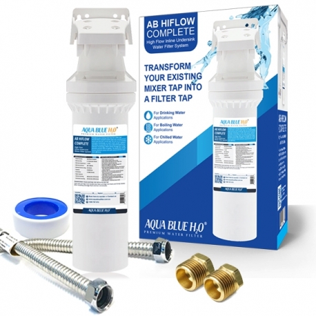Aqua Blue H20 High Flow in-line - 4 Stage Water Filtration System Kit
